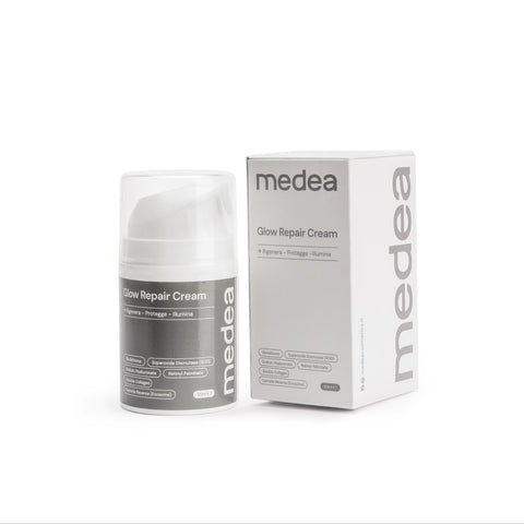 Glow Repair Cream Medea con packaging – crema viso idratante rigenerante effetto glow per pelle spenta e stressata