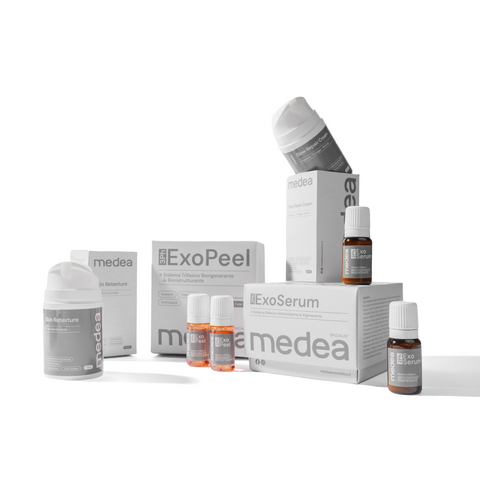 Linea skincare professionale Medea Cosmetics – ExoPeel, ExoSerum, Glow Repair Cream e Skin Retexture