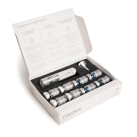 RH Collagen Sphera Kit aperto Medea – trattamento viso intensivo con fiale al collagene e siero attivatore idratante